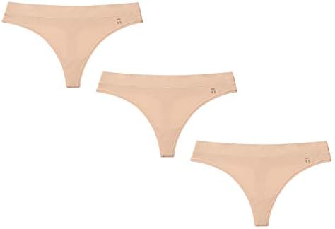 Tommy John Women's Cool Cotton Thong Underwear - 3 Pack - Breathable Quick Dry Soft Panties (Maple Sugar, XX-Large)