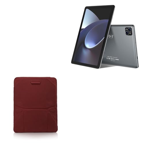 BoxWave Case Compatible with Xgody M10 (10.1 in) - Velvet Pouch Stand, Velour Slip Sleeve Built-in Foldable Kickstand - Burgundy
