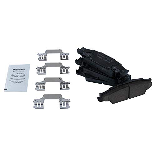 Image of TRQ Rear Brake Pad and Rotor Set Ceramic Parking Brake Shoe Compatible with 2005-2010 Cadillac STS Code JL9