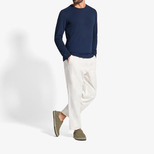 Image of OluKai Moloa Hulu Men's Wool-Blend Slippers, Soft & Heathered Knit Slip On Shoes, Suede Leather Foxing, Drop-In Heel Design