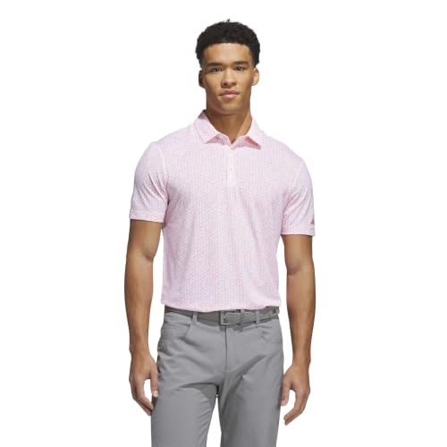 adidas Men's Ultimate365 Mesh Tango Print Climacool Polo Shirt, White/Pure Turbo, XX-Large