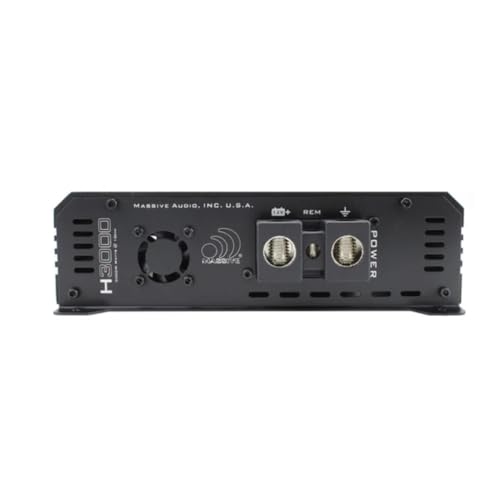 Image of Massive Audio H3000 | 3000W RMS 1-Ohm Monoblock - Class D Amp, High Power, Competition-Grade Bass, Dual Power Inputs & Protective Circuitry - Hippo Series Amplifier