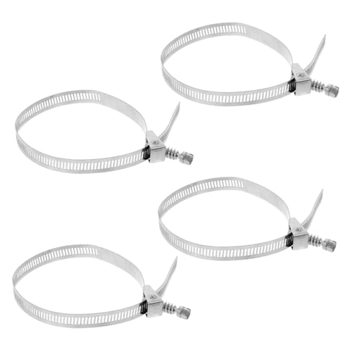 ERINGOGO 4pcs Stainless Steel Hose Clamps Adjustable Band Clamps for Automotive Plumbing Dryer Vent Fire Pipe Pole Brackets