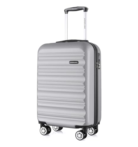 GOODLUGG Luggage Set with Spinner Wheels and TSA Lock, Silver, 20 Inch (Carry-on), Abs Material