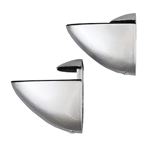 Pozzi Ferramenta s.r.l. Coppia di Reggimensola per Legno e Vetro Finitura Alluminio per Spessori fino a 30 mm