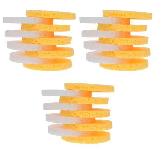 FRCOLOR 3 Juegos Lavado De Cara Almohadillas Depuración Limpio Maquillaje Cushion Colocador De Maquillaje Cómoda Esponja De Limpieza Facial Cosméticos Quitando El Soplo Yellow 100 Uds * 3