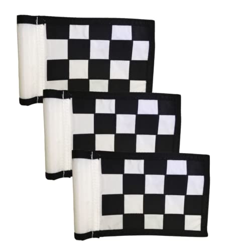 Purchase Green 6”x 8” Checkered Golf Pole Flag 3pack Bundle- UV Resistant, 400 Denier Nylon Material (Black White)