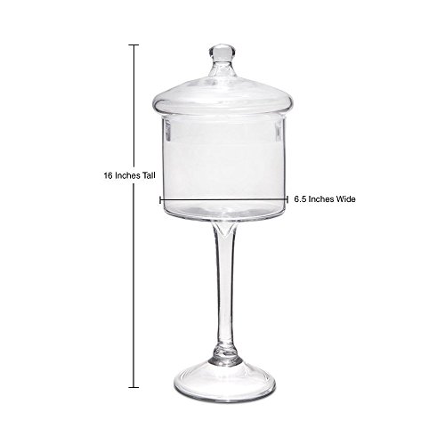 Candy Jar on Stand Glass Cookie Holder on Pedestal for Buffet