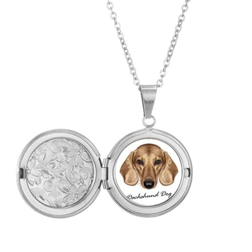 Collier teckel marron médaillon léger ne noircit pas pour peau sensible