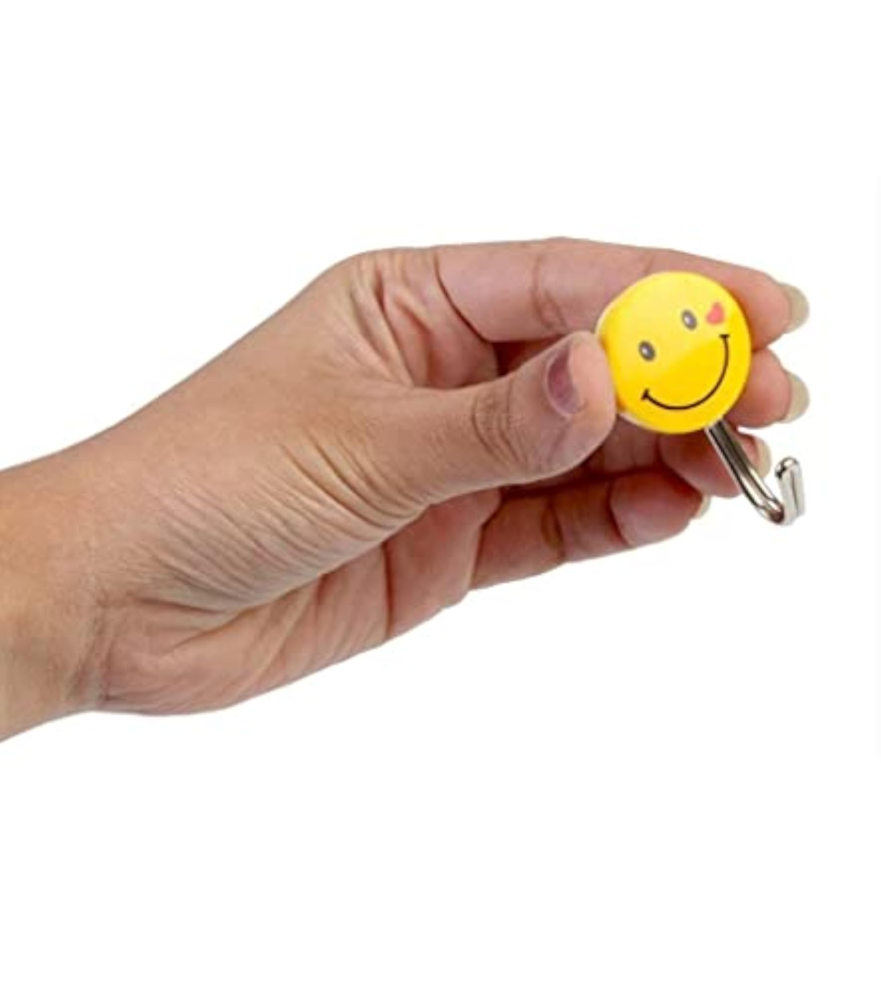 Self Adhesive Smiley Wall Steel Hooks, Pack of 6