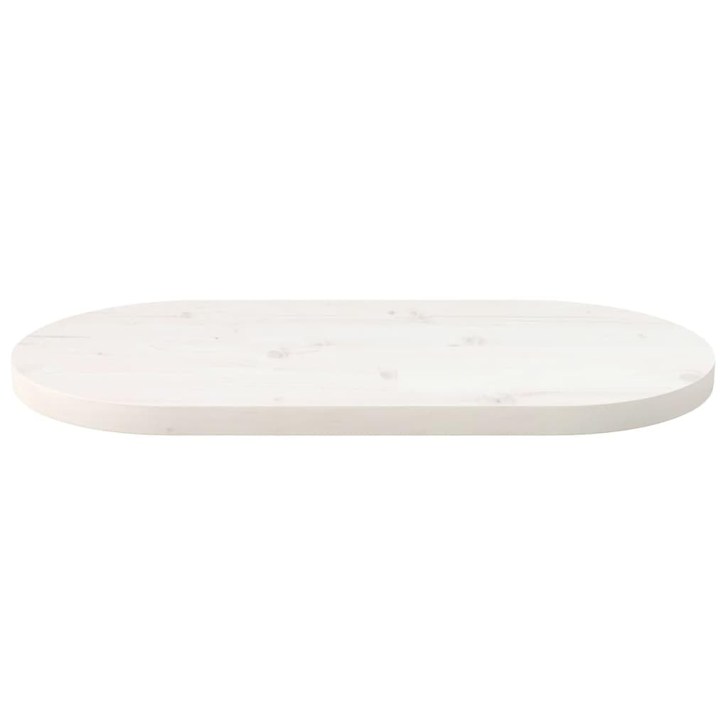 vidaXL Tischplatte, Ersatztischplatte für Couchtisch Beistelltisch Bartisch, Esstischplatte für Restaurants Cafés, Couchtischplatte Holztischplatte Schreibtischplatte, Weiß Massivholz Kiefer Oval