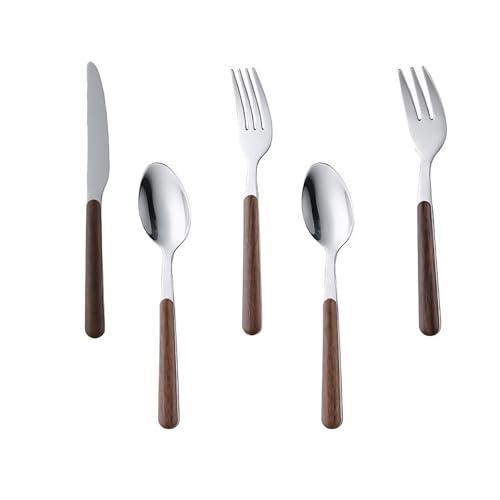 La Mejor Lista de Kostlich , listamos los 10 mejores. 49 Juego de 5 Cubiertos de Servir de Acero Inoxidable 18/10, Mangos de Madera Resistente, No se Oxidan, Estilo Rústico, para Comedor y Restaurante (14.1-20.9 cm)