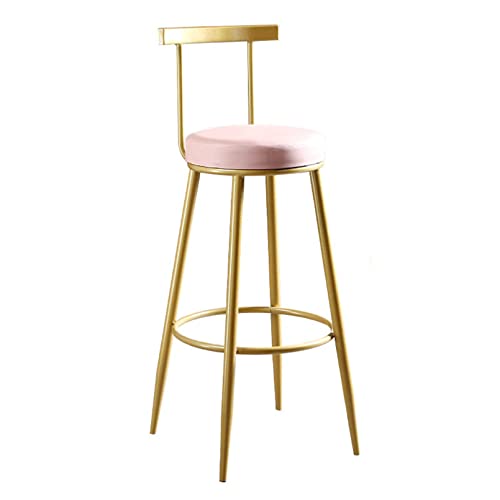 Taburete de bar tapizado de poliuretano con reposapiés, montaje sencillo, silla de bar para comedor, cocina, mostrador de bar
