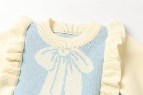 Mud Kingdom Girls Knit Sweater Dress Long Sleeve Crewneck Ruffle Dresses Happy New Year3