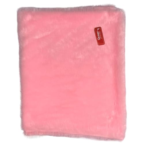 Image of Quago Fur Fabric Unstitched Super Soft Cloth for Baby Photoshoot, Soft Toys Making, Art and Craft, Dress Material, Decoration etc. (1 Mtr, 60 Inch Pana) (Baby Pink)