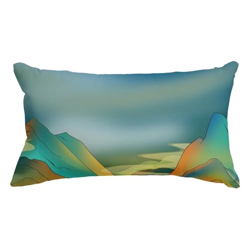EHOMERY Rectangular Funda Cojín Sofa Elastica de Almohada Personalizada con Foto Arte Retro Seda, Alargado Fundas Largas Vibrante Sedoso Y Lujoso, 40x60cm