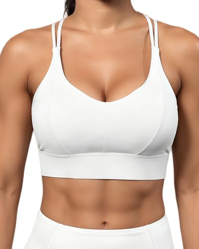 Image of Grace Form Sports Bra for Women Strappy Medium Support Push Up Padded Sports Bra for Running Workout Bra Yoga Bra