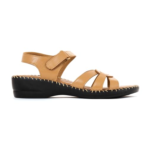 Image of Khadim's Softouch Leather Wedge Heel Sandal for Women