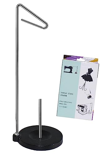 YEQIN Heavy Duty Metal Base Single Thread Stand Universal Single Cone and Spool Adjustable Thread Stand for Sewing and Embroidery Machines (27449M)