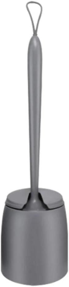 toilet brush sets, Floor-mounted with Silicone Bristles Toilet Bowl Brush Minimalist and Holder Cleaning Practical(White)