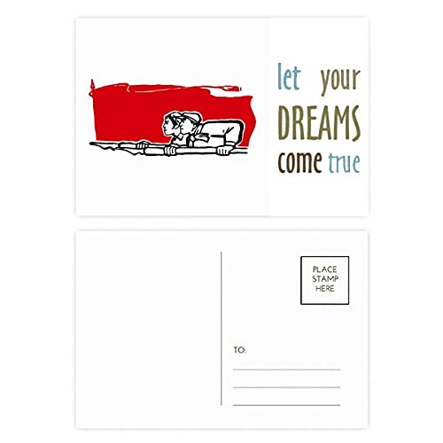 Cartes postales Dream Come True drapeau rouge pour votre décoration murale et vos vœux