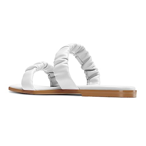 NobleOnly Womens Open Square Toe Slip-on Flats Shoes Casual Party Office Dress Cute Summer Mules Shoes 0.4 Inches Heels3