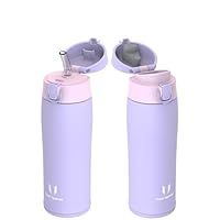 Super Sparrow Borraccia Termica, Acciaio Inox Bottiglia Termica - 500ml - Senza BPA Termos, Borracce Termiche Bambini - Include 2 Coperchi con Cannuccia e Coperchio Sportivo