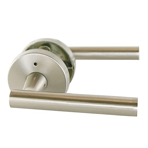 Image of Design House Eastport Privacy Door Lever, Satin Nickel | Surface, Contemporary /Modern, Zinc, Hardware, 580969