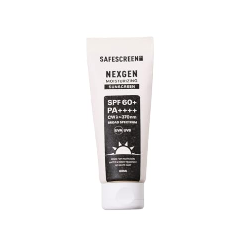 Image of CHOSEN SAFESCREEN NEXGEN SPF 60+ Moisturizing Sunscreen | 10-Hour Water Resistant Sunscreen with Blue Light Protection | For Dry Skin | 60ml