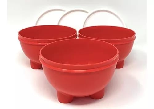 Generic Molcajete Sauce Server - Red with White Seal - Set of 3