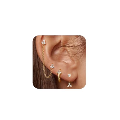 GEORGE·SMITH Stud Earrings for Women,Earring Sets for Multiple, 3 Pairs Earrings Set Dainty Ear Crawler Earrings for Women