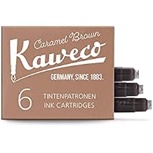 Kaweco Fountain Pen Ink Cartridges Caramel Brown Pack of 6 | Premium Ink with Short Standard Cartridges in Brown | Vegan Cruelty Free Water Soluble Calligraphy Lettering Writing