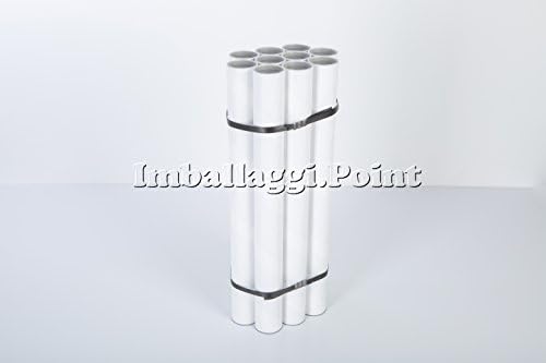 10 Tubi In Cartone Con Tappo Plastica Per Spedizioni - Alt 115cm Diametro 10cm Colore Avana