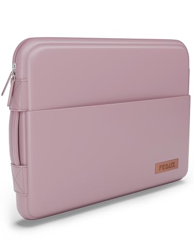 Image of FEDUS ORO Premium Vegan Leather Laptop Sleeve Bag Case 14.0 inch, Shockproof Office Laptop Cover Pouch Carrying Bag with Accessory Pocket & Handle for MacBook, HP, Dell, Lenovo, Asus for Men & Women