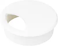 Passa Fio 46 mm Plástico ABS Branco – Acabamento para Mesa, Móveis e Escritório – Organizador de Cabos com Tampa – Kit com 2 Unidades (BRNCO)