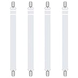 iCovalescent 4 Stück Bettlakenspanner Verstellbar, Lakenspanner mit Metallclips, Matratzenspanner für Bettlaken, Matratze, Sofa, Bügelbrett(Weiß)