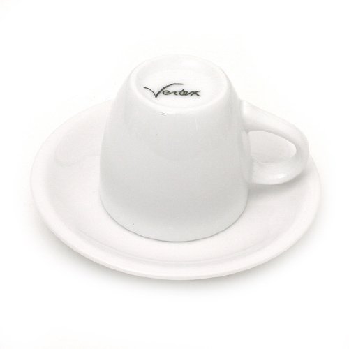 Vertex Porcelain Demitasse Cup & Saucer Set, 3.5 oz - Durable, Chip-Resistant for Espresso, Microwave & Dishwasher Safe