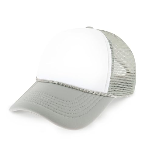 Image of CHOK.LIDS Classic Foam Trucker Hat Summer Mesh Rope Cap Solid Two Toned Blank Hat Mens Womens Adjustable Strap Light Weight