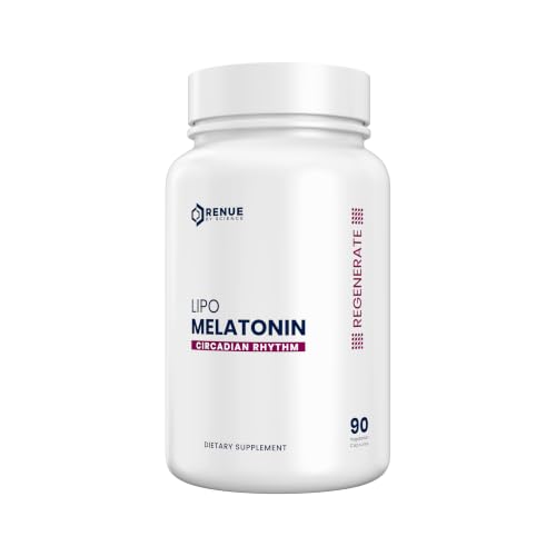 Renue By Science Melatonin | Liposomal Melatonina Supplement | 90 High Strength Melatonin Capsules - 1mg Melatonin per Serving | Sleep Aid Melatonin | Non-GMO | Made in The USA & Third-Party Tested