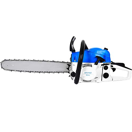 52cc Gas Chainsaw 20 Inch Power Chain Saws - 2-Stroke cordless Handed Petrol Chainsaws Gasoline Chain Saw Garden Tool for Cutting Wood Outdoor Home Farm Use (Blue)