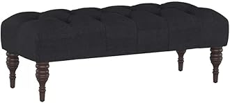 Homevibes Storage Zeno Ottoman with Hidden Compartment, Rectangular 2 Seater Ottoman, Living Room Furniture, Storage Ottomans for Office, Bedroom, Living Room (Ivory) (Black)