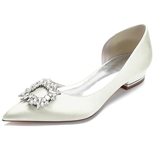 Pointed Toe Wedding Flats Rehearsal Dinner Heels Bridal Shower Footwear