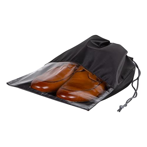 Richards Homewares Travel Shoe Tote Bag with Window, 6-Piece Set, Black