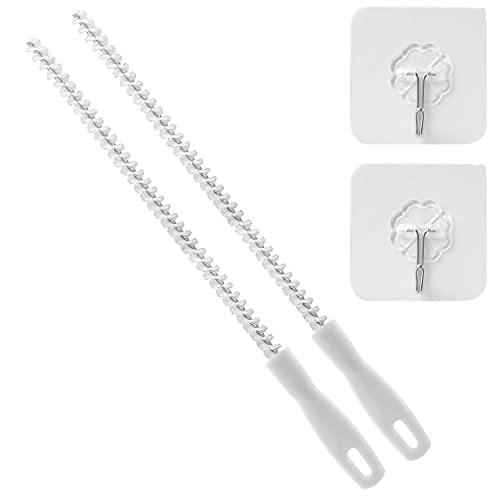 2 cepillos de Limpieza para Fregadero, Herramienta de desbloqueo de Fregadero Flexible, Dragado de tuberías Universal con 2 Ganchos Adhesivos, Cepillo de Limpieza de Drenaje (45 cm 17,7 Pulgadas)