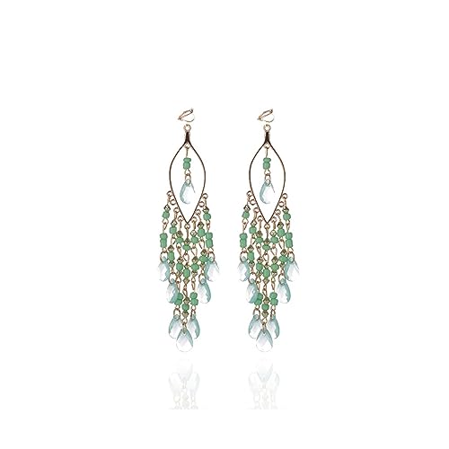 Boucles d'oreilles ethniques en résine à pompon rétro style bohème pour femme