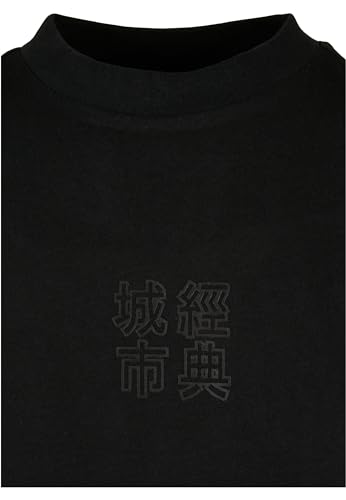 Urban Classics Vestido de Camiseta Estampado de Manga Corta para Mujer, Negro/Negro, XXL