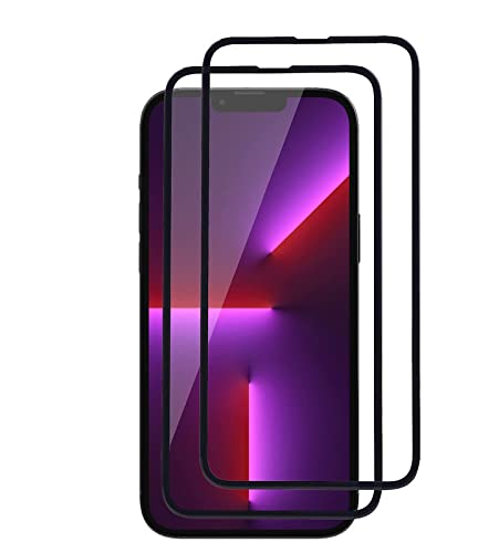 VJS Tempered Glass Screen Protector for Apple iPhone 13 Pro Max with Edge to Edge Coverage and Easy Installation Kit, Pack of 2, Black
