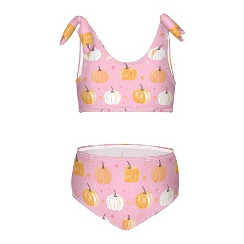 Toddler Girls Bikini Set Pumpkins Swimsuits Kid Bowknot Swimwear 2 Piece Bathing Suit 3-12T