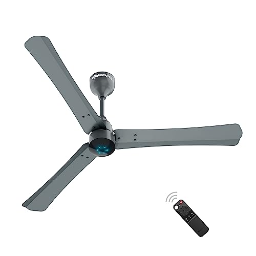 Image of atomberg Renesa+ 1200mm BLDC Motor 5 Star Rated Ceiling Fans for Home with Remote Control (Sand Grey) Efficio 200mm (sweep size) BLDC motor Energy Saving Exhaust Fan (White)