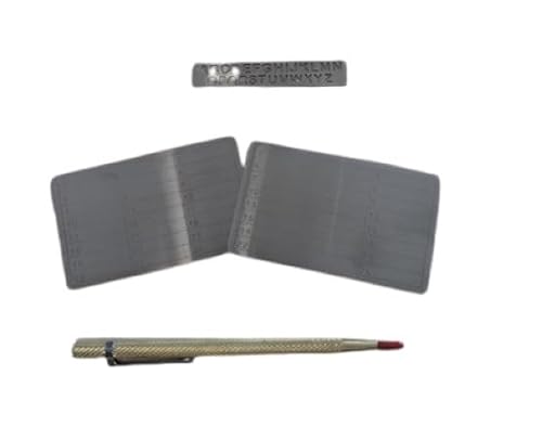 Generisch 2 Carteras De Frase Crypto Seed Phrase Lápiz De Grabado Plantilla !!! Wallet Recovery Acero Inoxidable Incluye Lápiz De Grabado, Plata, Scheckkartenformat, Clásico